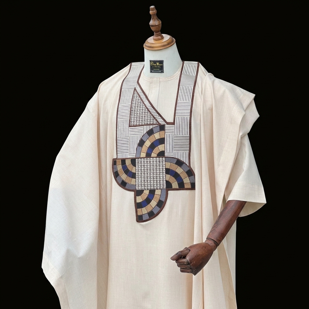 Off white cream embroidered Agbada
