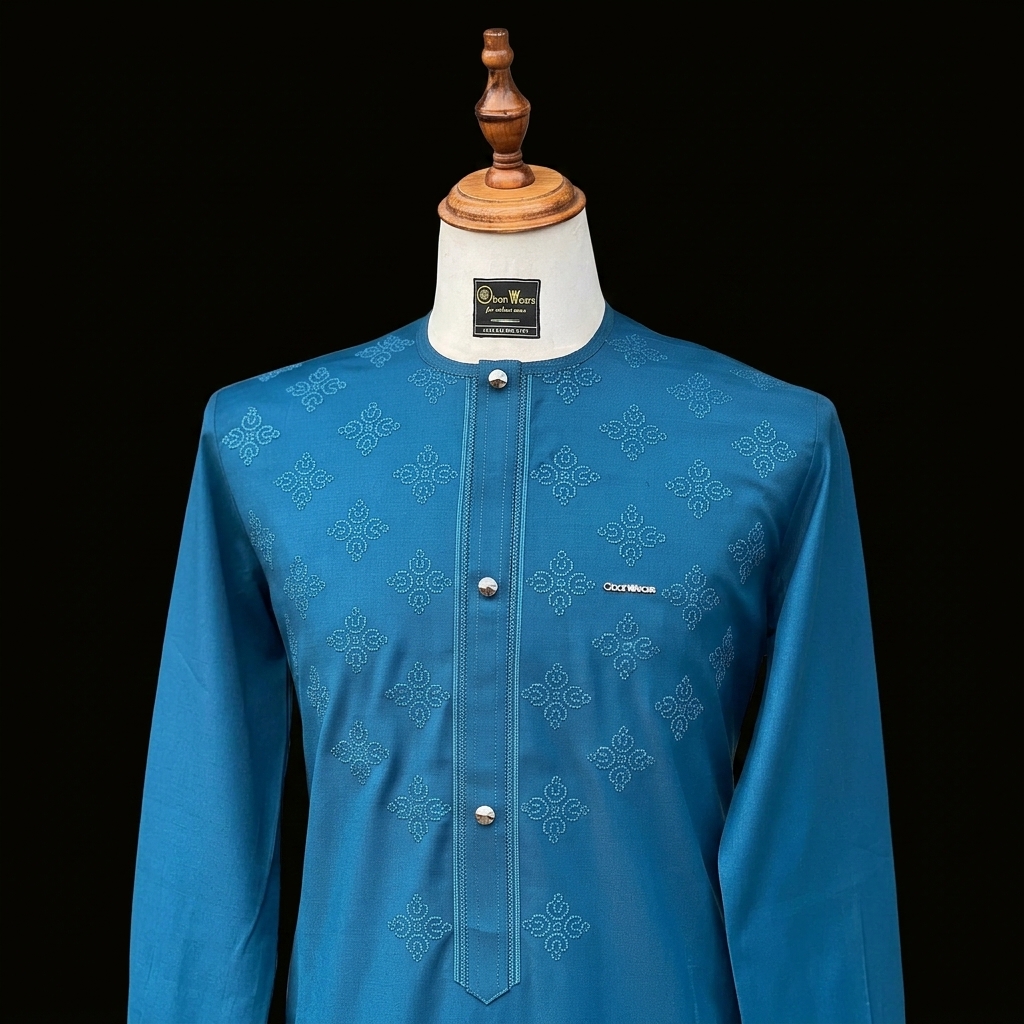 Teal embroidered kaftan