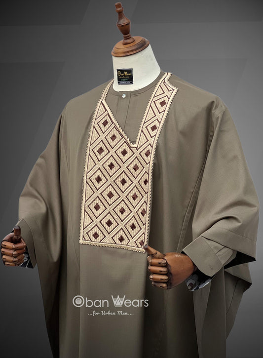 Earthly Grandeur – Oban Wears Geometric Agbada